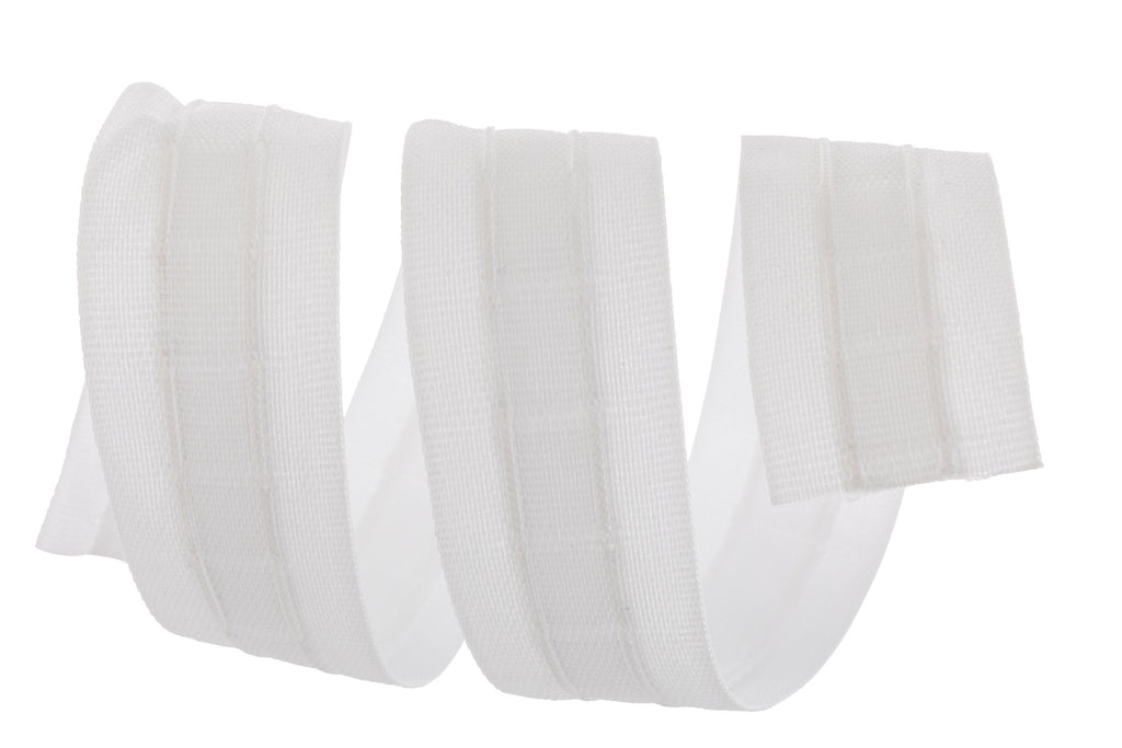 Rimpelband 25 mm breed terlenca wit en transparant