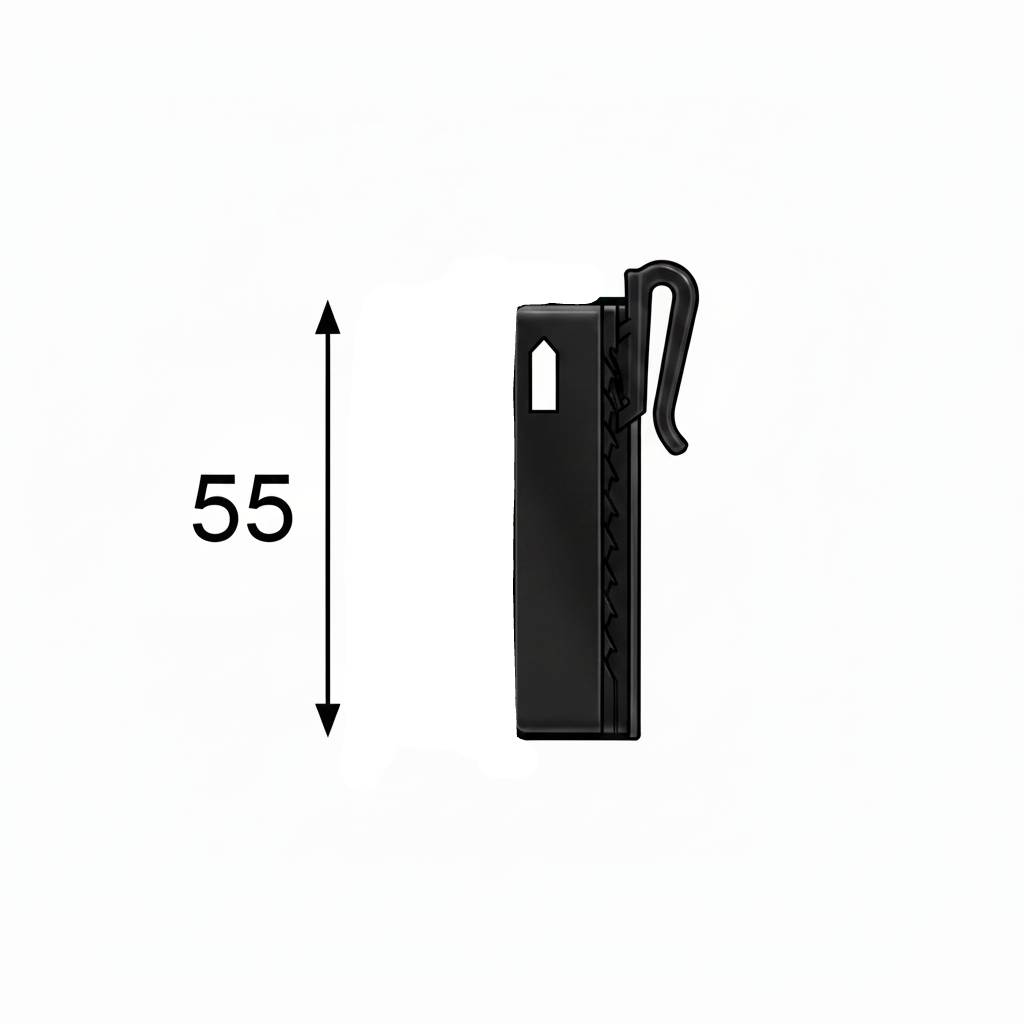 Innaai verstelbare gordijnhaak 5cm "ZWART"