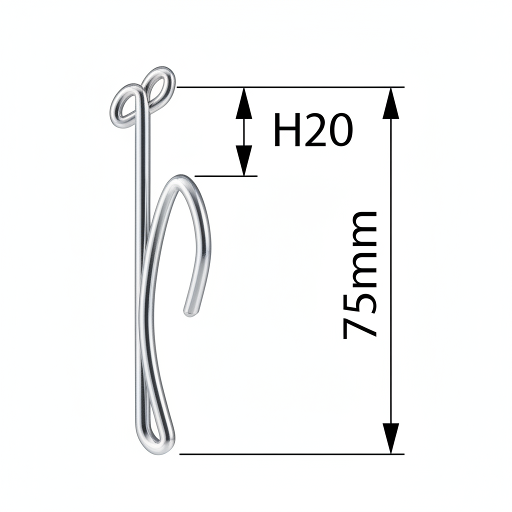 Gordijnhaak/Kuifhaak 2.0 mm
