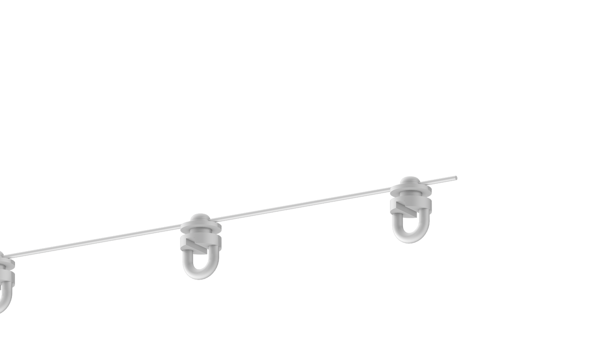 Wave glijders breedspoor 60% 8 cm per meter op koord