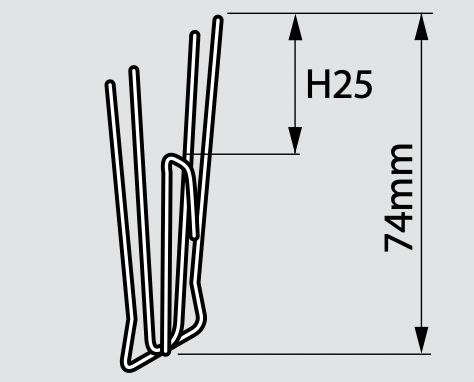 Amerikaanse Haak 74 mm hoofdje 25 mm
