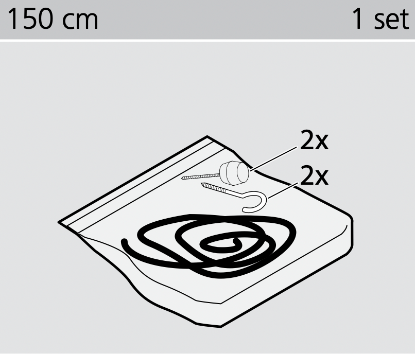Spiraal set 1,5 of 2,5 meter inclusief bevestigings materiaal