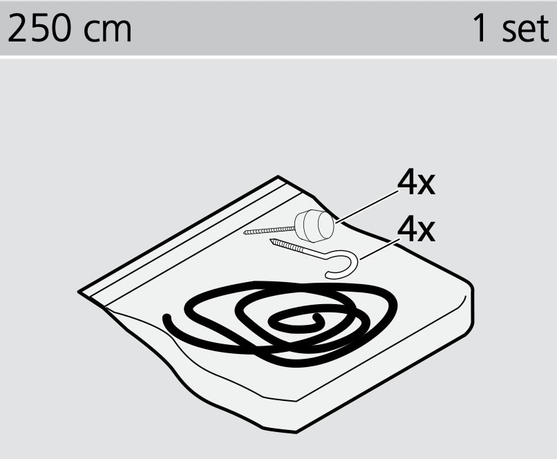 Spiraal set 1,5 of 2,5 meter inclusief bevestigings materiaal