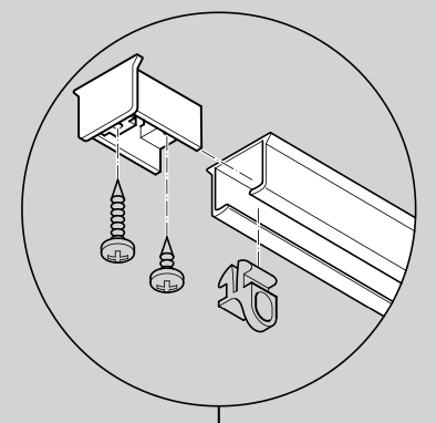 Eindstop schroef 14 mm rails leverbaar Zwart, Wit en Grijs